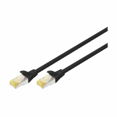Digitus DK-1644-A-0025/BL RJ45 omrežni kabel CAT6a S/FTP 0.25 m črna brez halogena, zviti pari, z zaščitnim zapornim zatičem, ognjevaren 1 kos