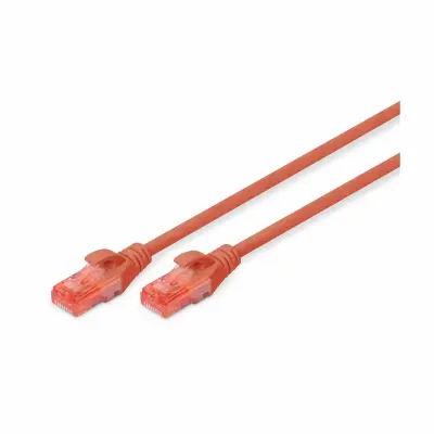 Digitus DK-1617-010/R RJ45 omrežni kabel\, Patch kabel CAT 6 U/UTP 1.00 m rdeča brez halogena\, zviti pari 1 kos