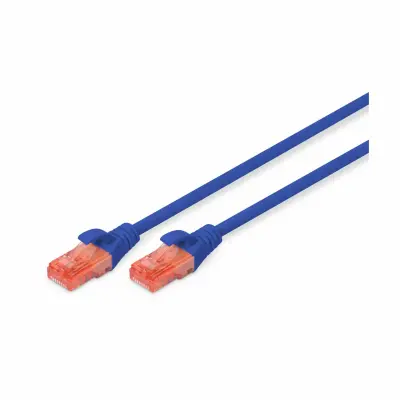 Digitus DK-1617-005/B RJ45 omrežni kabel\, Patch kabel CAT 6 U/UTP 0.50 m modra brez halogena\, zviti pari 1 kos