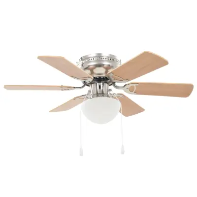 vidaXL Dekorativni stropni ventilator s svetilko 82 cm svetlo rjav