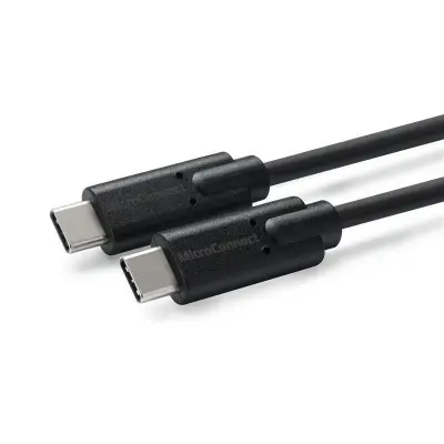 MicroConnect Kabel USB C-C 3.2 Gen2, 1m, črn 100W, 10Gbps, 4K60Hz