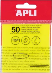 APLI Samolepilni indeks lističi, plastični 50 kos, rumeni