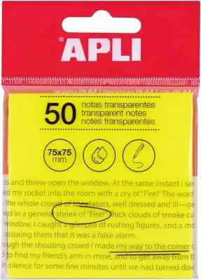 APLI Samolepilni indeks lističi, plastični 50 kos, rumeni