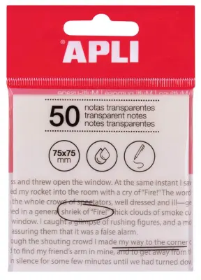 APLI Samolepilni indeks lističi, plastični 50 kos, prozorni