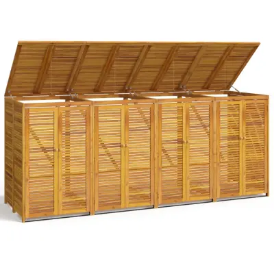vidaXL Lopa za štiri smetnjake 280x89x117 cm trden akacijev les