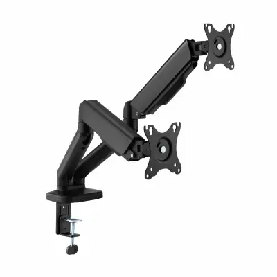 SBOX namizni nosilec za 2x monitor LCD-S024-2 črn