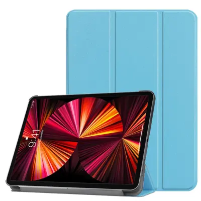Stoječa torbica iLike Tri-Fold iz ekološkega usnja Lenovo Tab P12 12,7'' (2023) nebesno modra