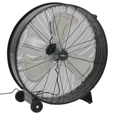 vidaXL Industrijski bobnasti ventilator 77 cm 187,7 W črn