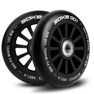 100 mm Scooter Wheels Black 2 PC -ji.