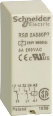 Schneider Electric Vmesniški rele 2W,8A,230VAC RSB2A080P7