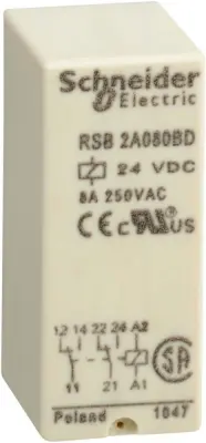 Schneider Electric Vmesniški rele 2W,8A,24VDC RSB2A080BD