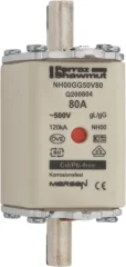 Mersen NH varovalka SF velikosti 00 gG 80A/500V KM NH00GG50V80