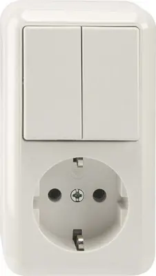 Merten SCHUKO vtičnica za vtičnice glavnik. 1-polarna bela površinska montaža MEG3498-8719