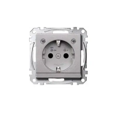 Merten SCHUKO vtičnica, aluminij, LED osvetlitev MEG2304-0460