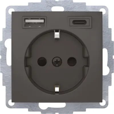 Berker SCHUKO/USB vtičnica antracit mat 48041606