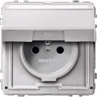 Merten vtičnica aluminijasta Schuko.pin s tečaji d. MEG2612-7260