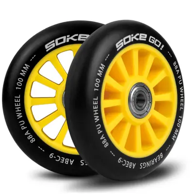 100 mm skuter kolesa rumena 2 pc.