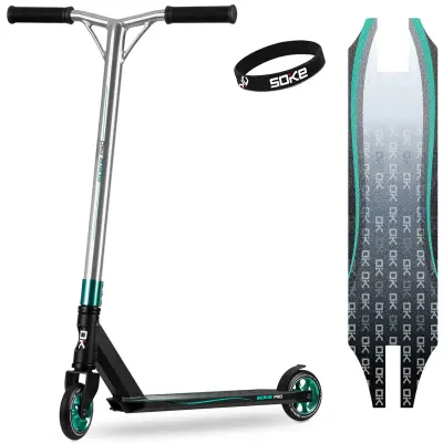 Konkurenčni skuter Soke Pro Silver-Turquoise