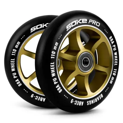110 mm Scooter Wheels, zlata 2 pc.