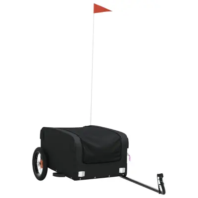 vidaXL Kolesarska prikolica črna 30 kg železo