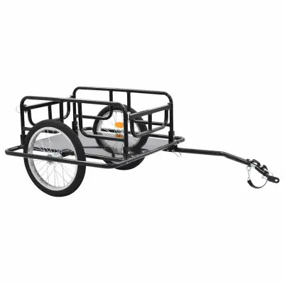 vidaXL Kolesarska prikolica 130x73x48,5 jeklo črna