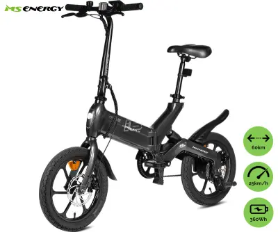 Električno kolo MS ENERGY URBANFOLD i6, zložljivo, 250 W, do 60 km, črno (Obsidian Black)