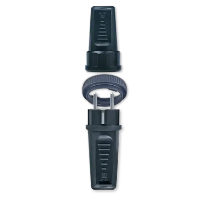 Komplet pribora za podaljšek 16A 250V~ - art.304 in art. 406 z zaklepnim obročem, črna