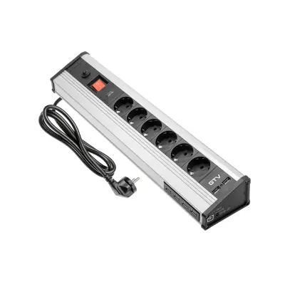 Prenosna vtičnica s stikalom 6 X ŠUKO in 6 X USB