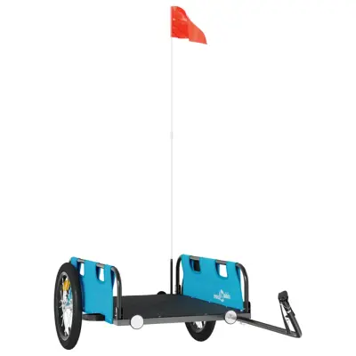 vidaXL Kolesarska prikolica modra oxford tkanina in železo