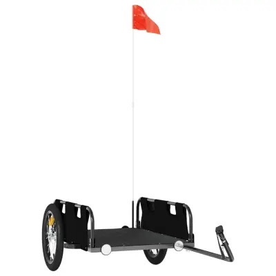 vidaXL Kolesarska prikolica črna oxford tkanina in železo