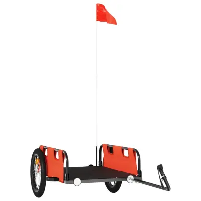 vidaXL Kolesarska prikolica oranžna oxford tkanina in železo