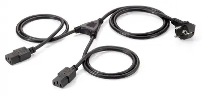 Equip 112220 napajalni kabel črn 1\,8 m napajalni vtič tipa F 2 x C13 spojnik Equip tok priključni kabel  1.8 m črna