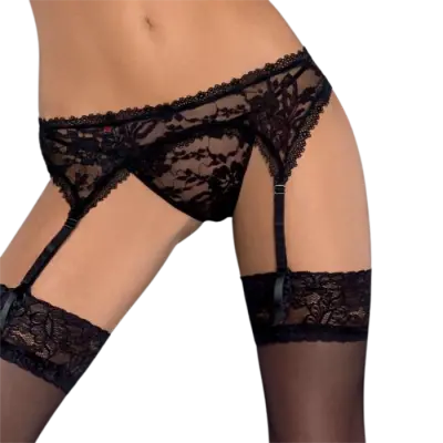 KOMPLET Obsessive Catia Black-črna-L/XL