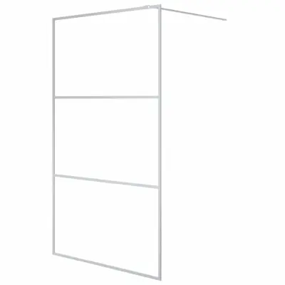 vidaXL Pregrada za tuš srebrna 115x195 cm prozorno ESG steklo