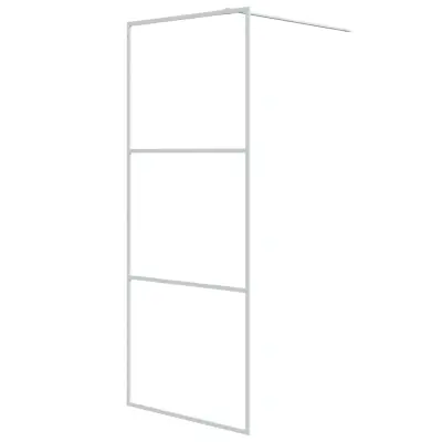 vidaXL Pregrada za tuš bela 80x195 cm prozorno ESG steklo