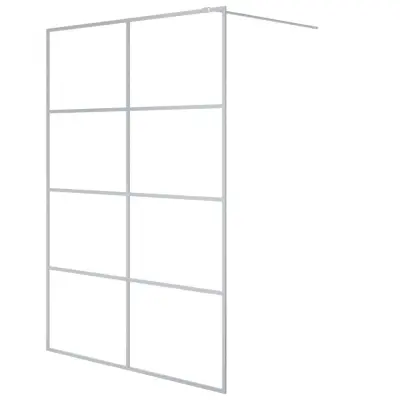vidaXL Pregrada za tuš srebrna 140x195 cm prozorno ESG steklo