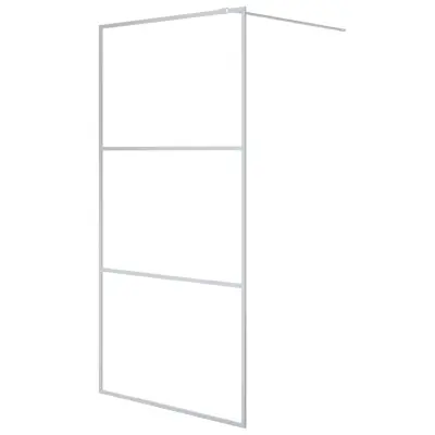 vidaXL Pregrada za tuš srebrna 100x195 cm prozorno ESG steklo