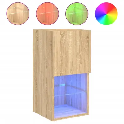 vidaXL TV omarica z LED lučkami sonoma hrast 30,5x30x60 cm