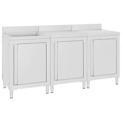 vidaXL Kuhinjska omarica za umivalnik 180x60x96 cm nerjaveče jeklo
