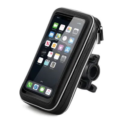 Etui za telefon z držalom za krmilo za kolo, motor, skuter, črn