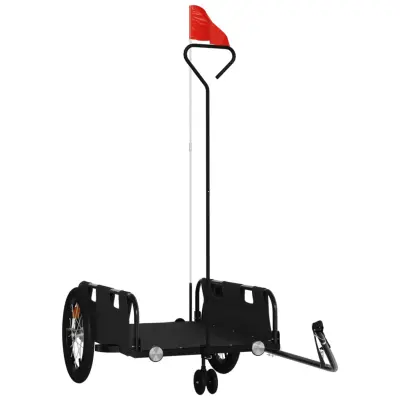 vidaXL Kolesarska prikolica črna oxford tkanina in železo