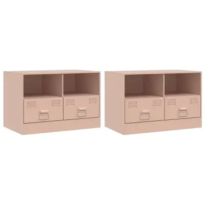 vidaXL TV omarica 2 kosa roza 67x39x44 cm jeklo