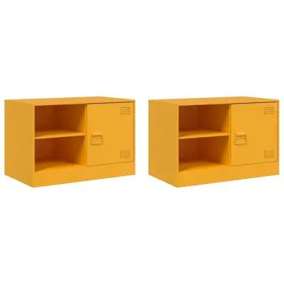 vidaXL TV omarica 2 kosa gorčično rumena 67x39x44 cm jeklo