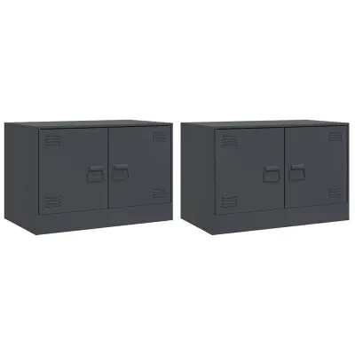 vidaXL TV omarica 2 kosa antracitna 67x39x44 cm jeklo