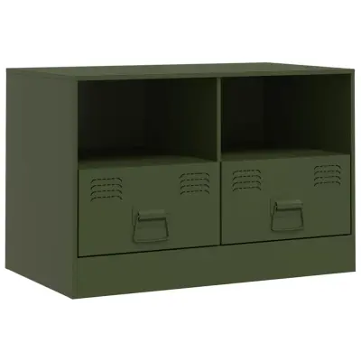 vidaXL TV omarica olivno zelena 67x39x44 cm jeklo