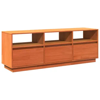 vidaXL TV omarica voščeno rjava 140x37x50 cm trdna borovina