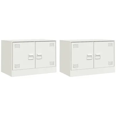 vidaXL TV omarica 2 kosa bela 67x39x44 cm jeklo