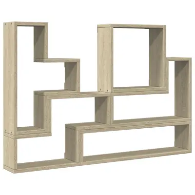 vidaXL Stenska polica sonoma hrast 96x12x64 cm iverna plošča