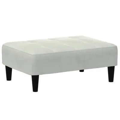 vidaXL Stolček za noge svetlo siv 77x55x31 cm žamet