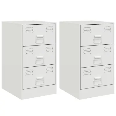 vidaXL Nočna omarica 2 kosa bela 34,5x39x62 cm jeklo